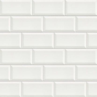 Metro wandtegel wit / zwart mat 7,5x15