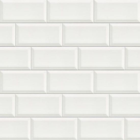 Metro wandtegel wit / zwart mat 7,5x15