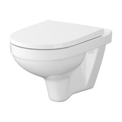 Image de Set de toilettes suspendues avec plaque MDF + siège de toilettes à fermeture douce