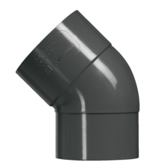 Image de Dakgoot Bocht PVC Ø80 M/F 45° Antraciet