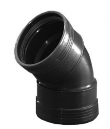 Image de Wafix PP Bocht 45° M/M D75 Zwart