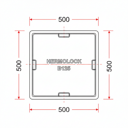 Picture of Hermelock deksel B125 50x50 cm