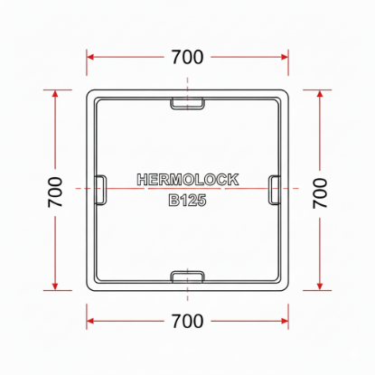 Picture of Hermelock deksel B125 70x70 cm