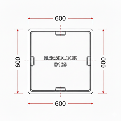 Picture of Hermelock deksel B125 - 60 x 60