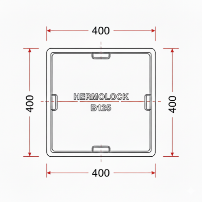 Picture of Hermelock deksel B125 40x40 cm